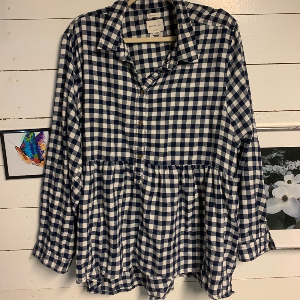 Navy blue ae plaid babydoll